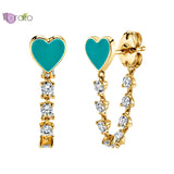 Bohemian Heart Shaped Stud Earrings for Women