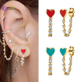 Bohemian Heart Shaped Stud Earrings for Women