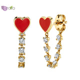 Bohemian Heart Shaped Stud Earrings for Women