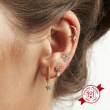 925 Silver Crystal Stud Earrings for Women Wedding