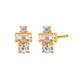 925 Silver Crystal Stud Earrings for Women Wedding