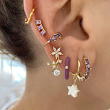 925 Silver Crystal Stud Earrings for Women Wedding