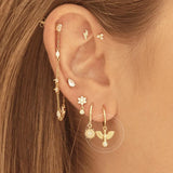 925 Silver Animal Elephant Butterfly Hoop Earrings