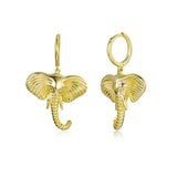 925 Silver Animal Elephant Butterfly Hoop Earrings