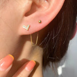 925 Silver Heart Tassel Earring Pave Crystal Stud Party Wedding Accessory