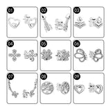 925 Silver Ear Piercing Stud Earrings Women Love Heart Arrow Butterfly Flower