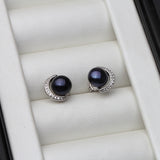 925 Sterling Silver Ear Pin Natural Pearl Earrings For Women
