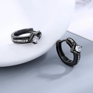 925 Silver Earrings Retro Zircon Hoops for Women Engagement Party