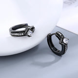 925 Silver Earring 3mm Square Zircon Hoop Earrings Women