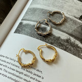 925 Silver Big Knotted Hoop Earring 18k Ear Buckle Fine Jewelry