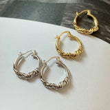925 Silver Big Knotted Hoop Earring 18k Ear Buckle Fine Jewelry