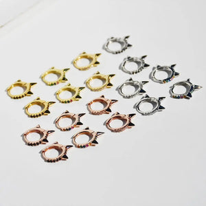 925 Silver Earrings Zircon Punk Style Geometric Ear Bone Buckle