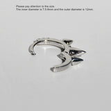 925 Silver Earrings Zircon Punk Style Geometric Ear Bone Buckle