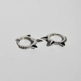 925 Silver Earrings Zircon Punk Style Geometric Ear Bone Buckle