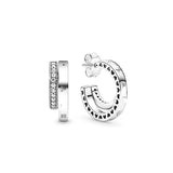 925 Silver Pink Fan Statement Stud Earrings Wedding Party Jewelry