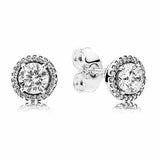 925 Silver Earring Lucky In Clover Petals Bow with Crystal