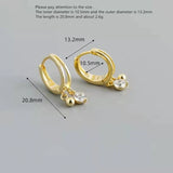 925 Silver Earring Zircon Butterfly/Bead Short Pendant Drop