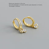 925 Silver Earring Zircon Butterfly/Bead Short Pendant Drop