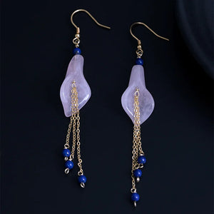 925 Silver Earring Callalily Gemstone Tassel Earrings Women