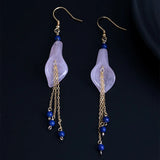 925 Silver Earring Callalily Gemstone Tassel Earrings Women