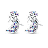 925 Silver Unicorn Stud Earrings for Girls Party Jewelry Gift