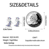 925 Silver Unicorn Stud Earrings for Girls Party Jewelry Gift