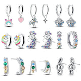 925 Silver Unicorn Stud Earrings for Girls Party Jewelry Gift