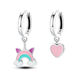 925 Silver Unicorn Stud Earrings for Girls Party Jewelry Gift