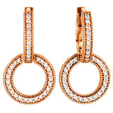 925 Silver Double Hoop Tiara Crystal Earring