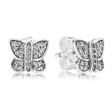 925 Silver Double Hoop Crystal Earring Elegant Tiara Fairytale Style