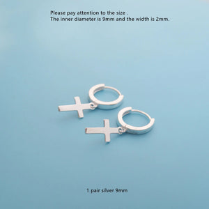 925 Silver Drop Cross Earring Ear Ring Classic Design