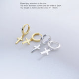 925 Silver Drop Cross Earring Ear Ring Classic Design