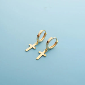 925 Silver Drop Cross Earring Ear Ring Classic Design