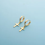 925 Silver Drop Cross Earring Ear Ring Classic Design