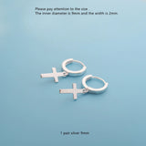 925 Silver Drop Cross Earring Ear Ring Classic Design