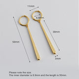925 Silver Earring Baseball-shaped Pendant Long Earring Woman Girl Jewelry