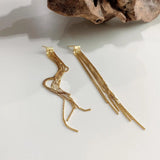 925 Silver Earring Butterfly Bow Tie Tassel Chain Long Earring Woman Ear Je