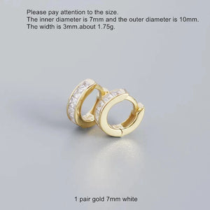 925 Silver Green Zircon Earring Metal Style Personality Woman Girl Boy Jewel
