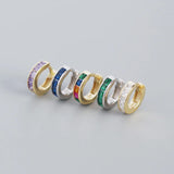 925 Silver Green Zircon Earring Metal Style Personality Woman Girl Boy Jewel