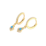 925 Silver Opal Star Moon Drop Earring Bohemian Style Woman Girl Ear Jewl