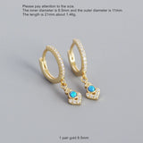 925 Silver Opal Star Moon Drop Earring Bohemian Style Woman Girl Ear Jewl
