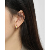 925 Sterling Silver Butterfly Earring Double Irregular Half Circle Big Jewelry