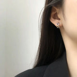925 Sterling Silver Butterfly Earring Double Irregular Half Circle Big Jewelry