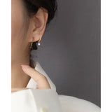 925 Silver Zircon Water Droplets Drop Earring French Style Ear Jewelry