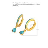 925 Silver Zircon Water Droplets Drop Earring French Style Ear Jewelry