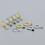 925 Silver Zircon Water Droplets Drop Earring French Style Ear Jewelry