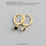 925 Silver Zircon Short Drop Earring French Style Wild Woman Girl Jewelry