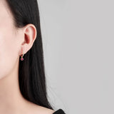 925 Silver Colored Zircon Drop Earrings French Style Women Ear Jewelry