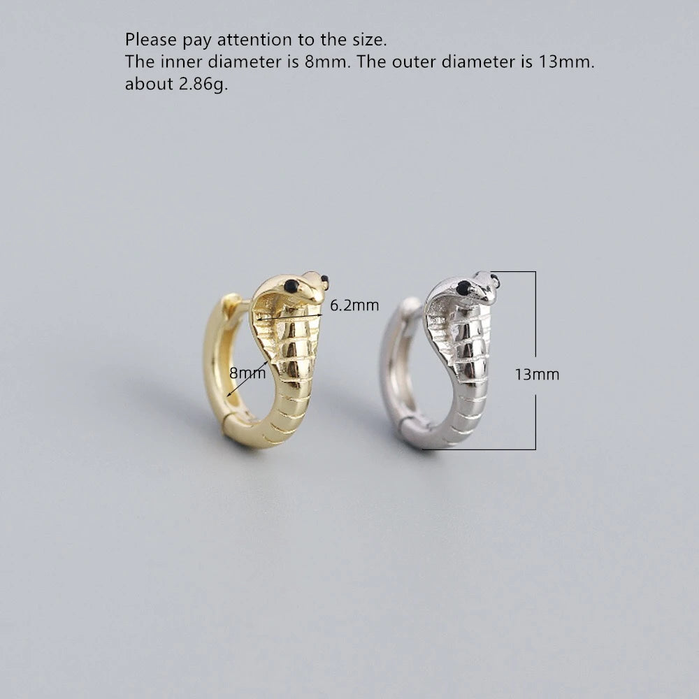 925 Silver Snake Ear Ring with Colored Zircon
