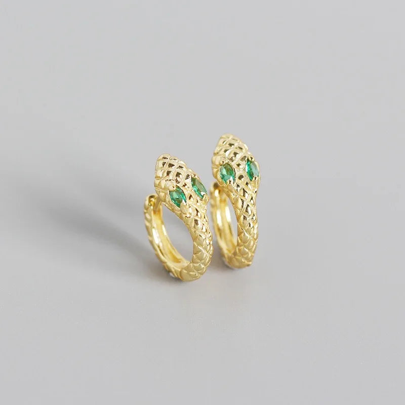 925 Silver Snake Ear Ring with Colored Zircon